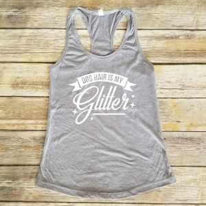 Dog Hair is My Glitter - women's gym shirt grey